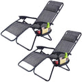 Gray Folding Zero Gravity Metal Outdoor Lounge Chair (2-Pack) A342