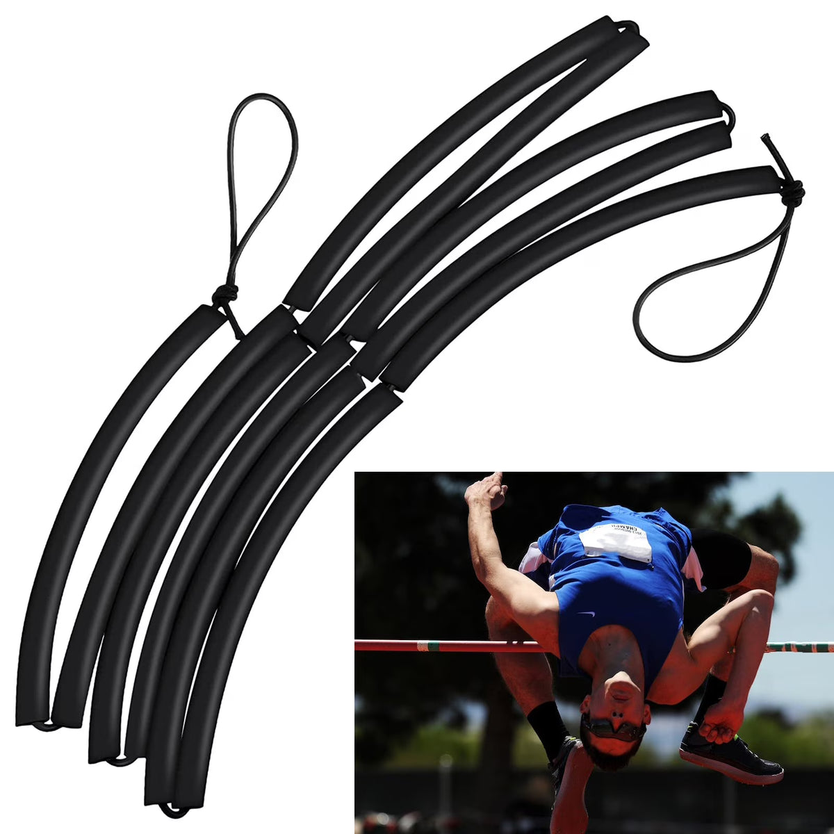 High Jump Bungee Elastic Crossbar Foam Track rope H16323