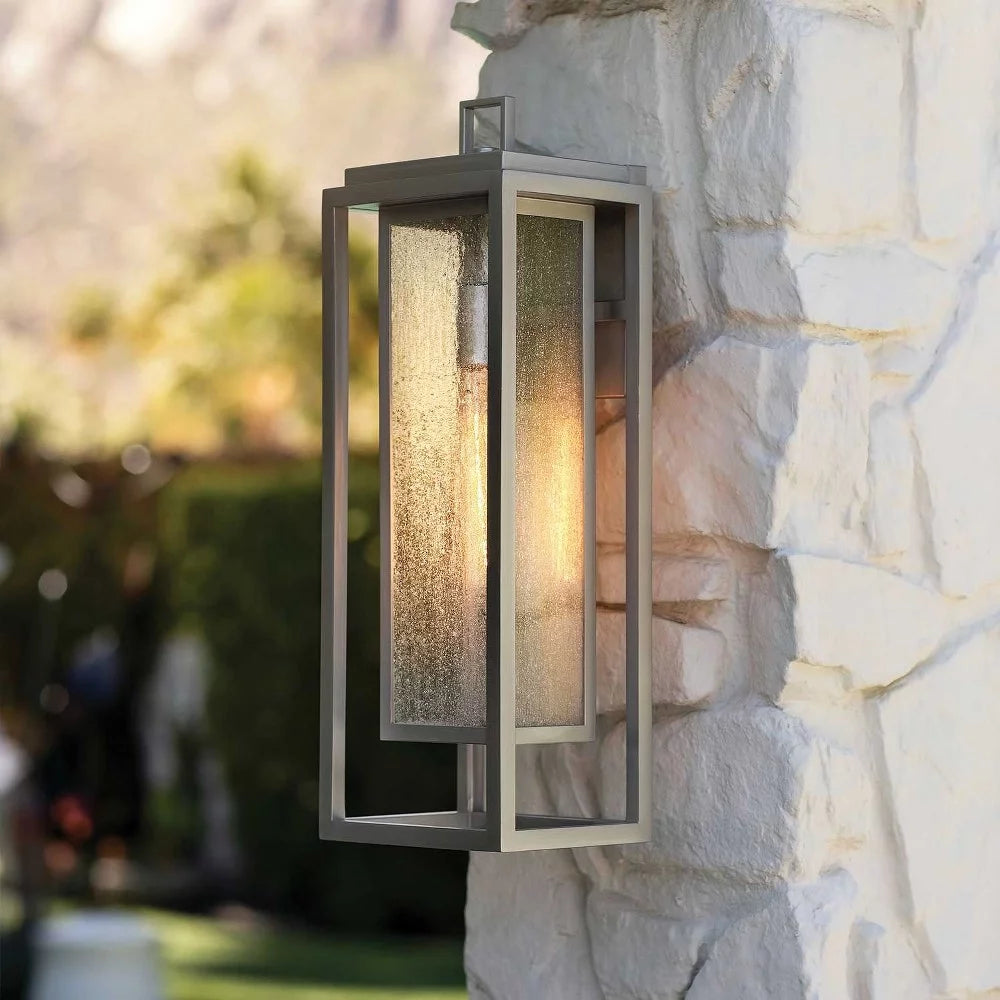 1-Light Large Outdoor Wall Lantern with Clear Seedy Glass G3244