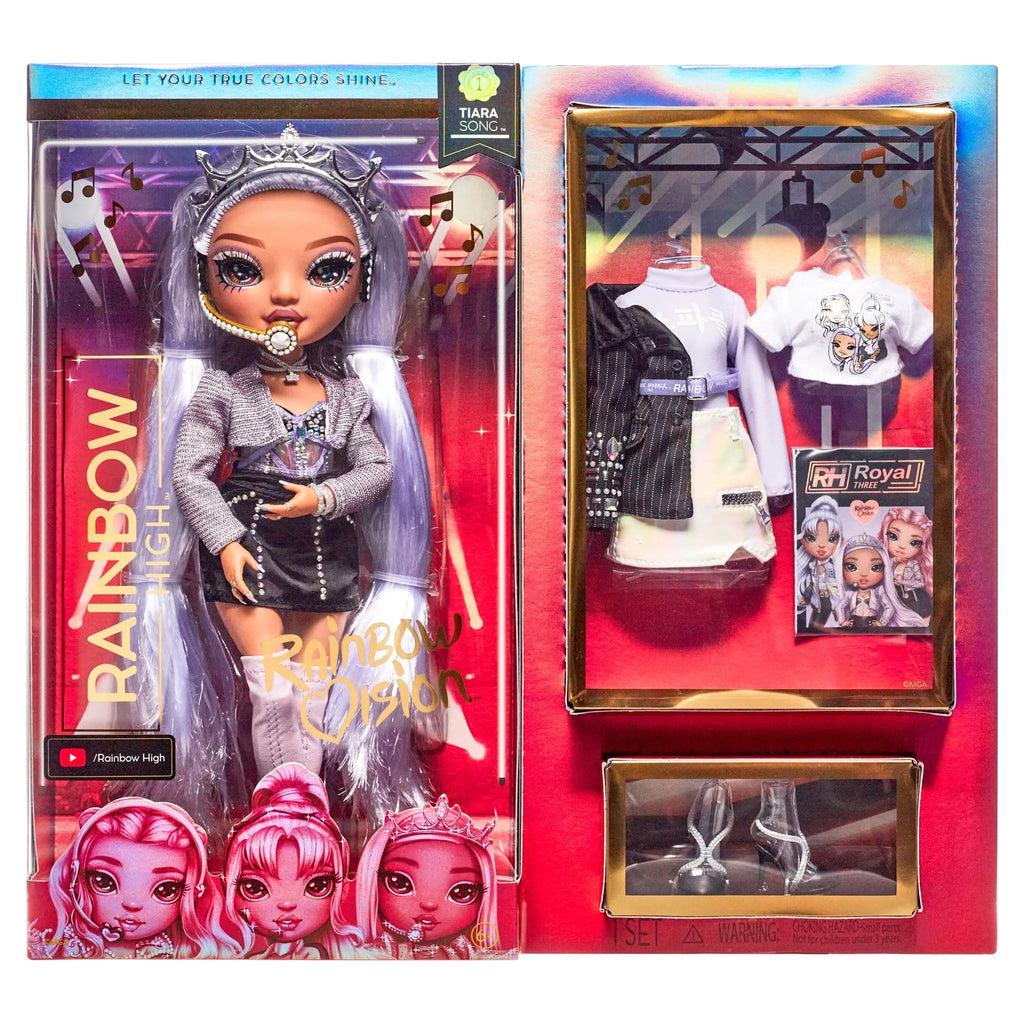 Purple Lilac Fashion Doll with 2 Designer Outfits and Microphone Headset G563