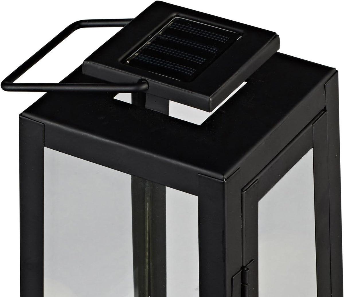 Black Metal Solar Powered LED Outdoor Lantern S1805
