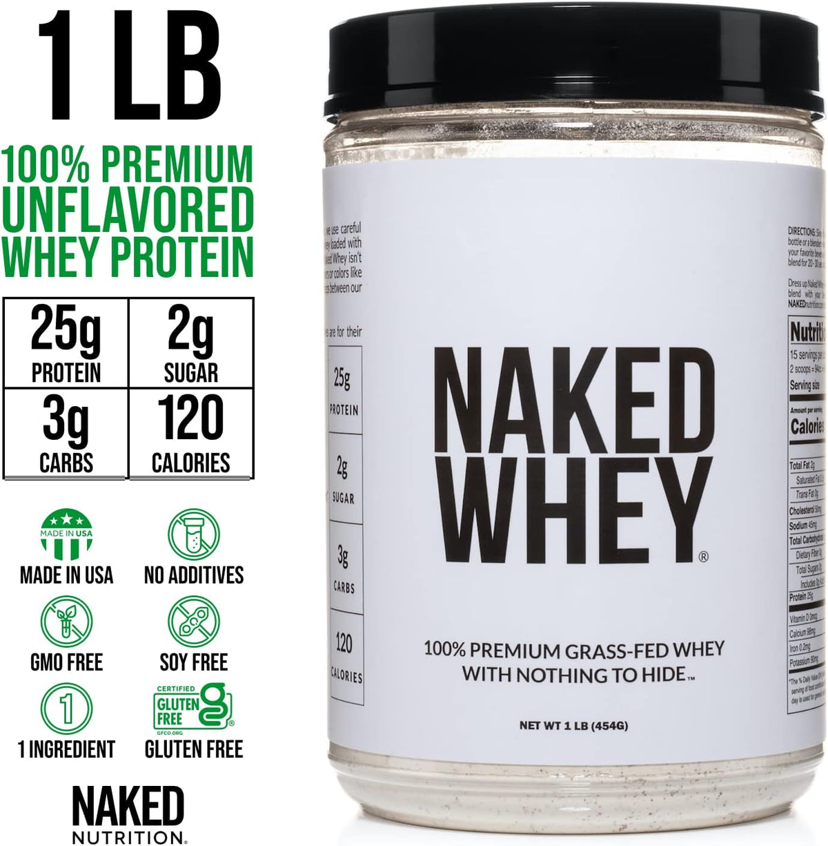 Grass Fed Protein Bundle: 1LB Unflavored Casein and 1LB Unflavored Whey Q74039