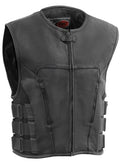 Men's Motorcycle Biker Riding Leather Vest H628271