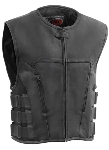 Men's Motorcycle Biker Riding Leather Vest H628271