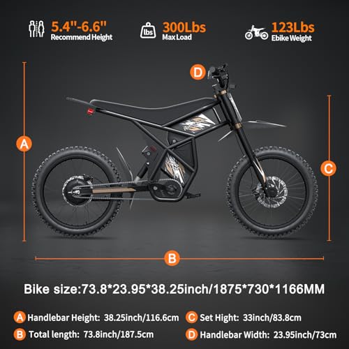 2500W Electric Dirt Bike with Removable Batteries E9192