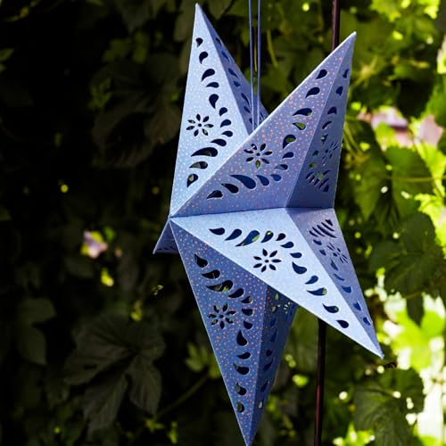 Purple Paper Star Lantern with Gold Accents X769