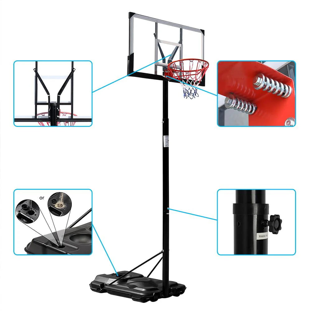 44in Portable Adjustable Basketball Hoop with Wheels C6821