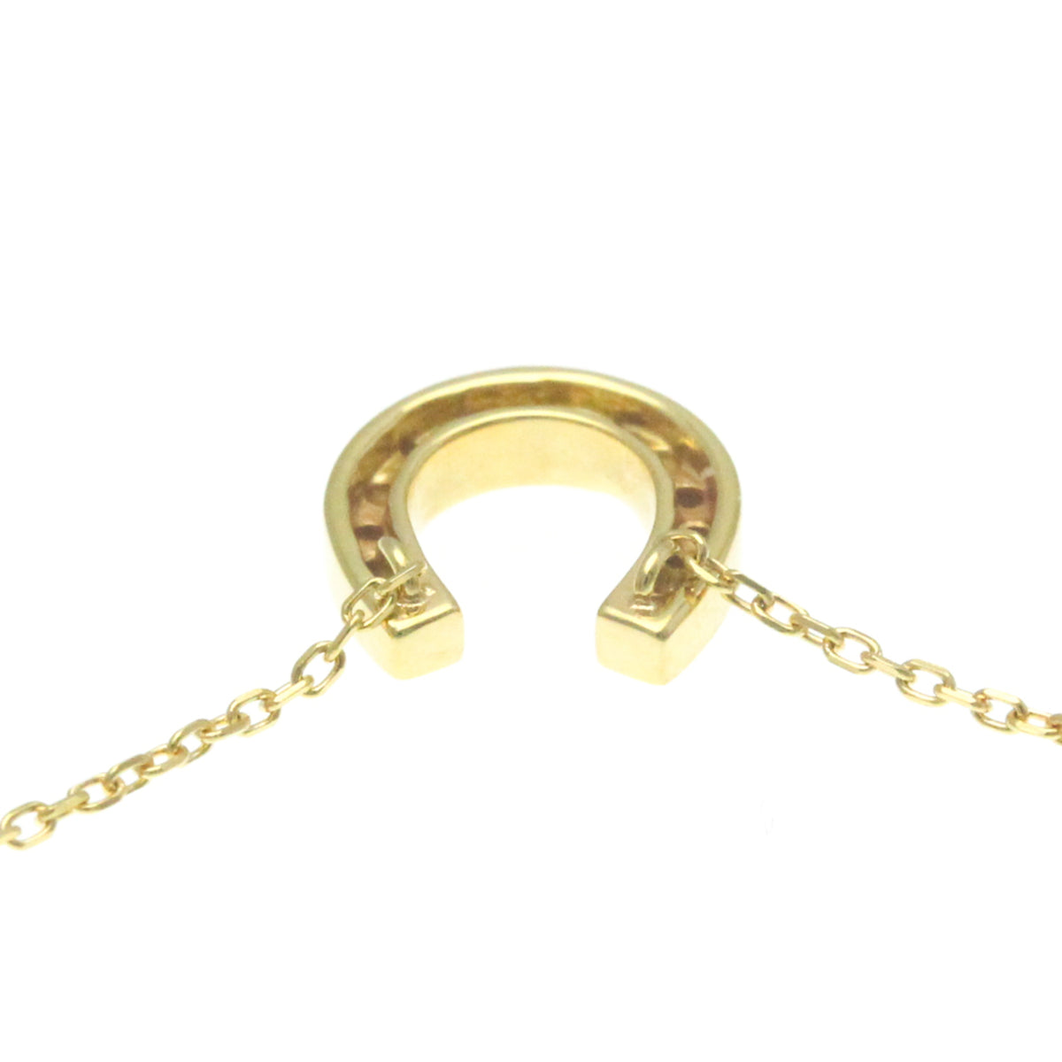 18K Yellow Gold Horseshoe Diamond Pendant Necklace K717518