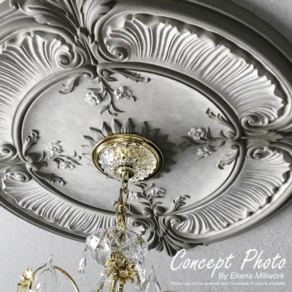 20 1/8 inchod x 3 7/8 inchid x 1 7/8 inchp Hand-Painted Ceiling Medallion P30499