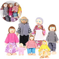 7 Pieces Wooden Dollhouse Family Mini People Figures T217