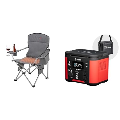 Portable Heated Folding Camping Chair with Cooler Q117273