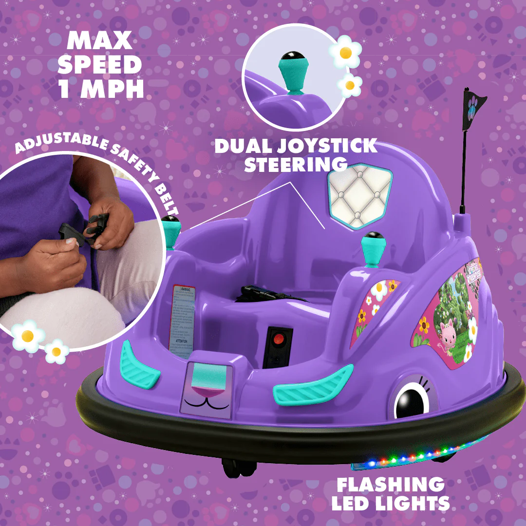 6 Volts Battery Powered Bumper Car with LED Lights and Charger A36444