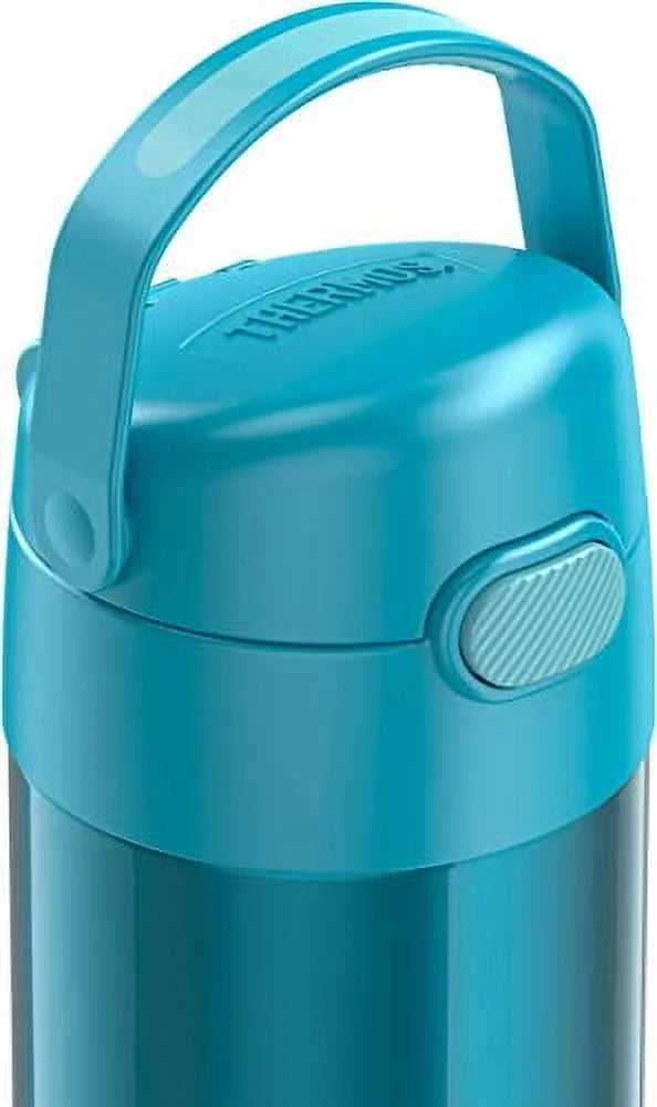Teal 12 Ounce Stainless Steel Vacuum Insulated Kids Straw Bottle W90337