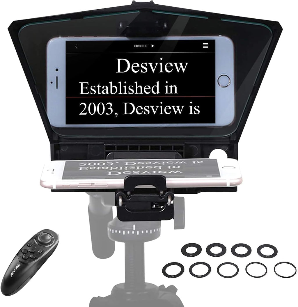 Phone Teleprompter Kit with Beam Split Glass & Remote Control Y8990