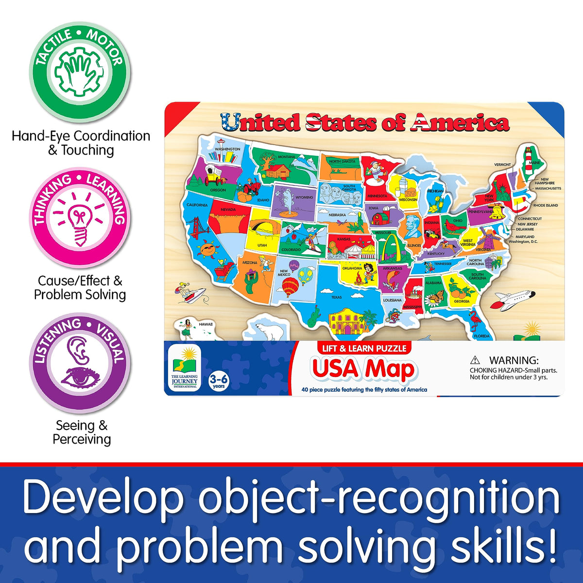 USA Map Puzzle for Kids Ages 3 and Up P39618
