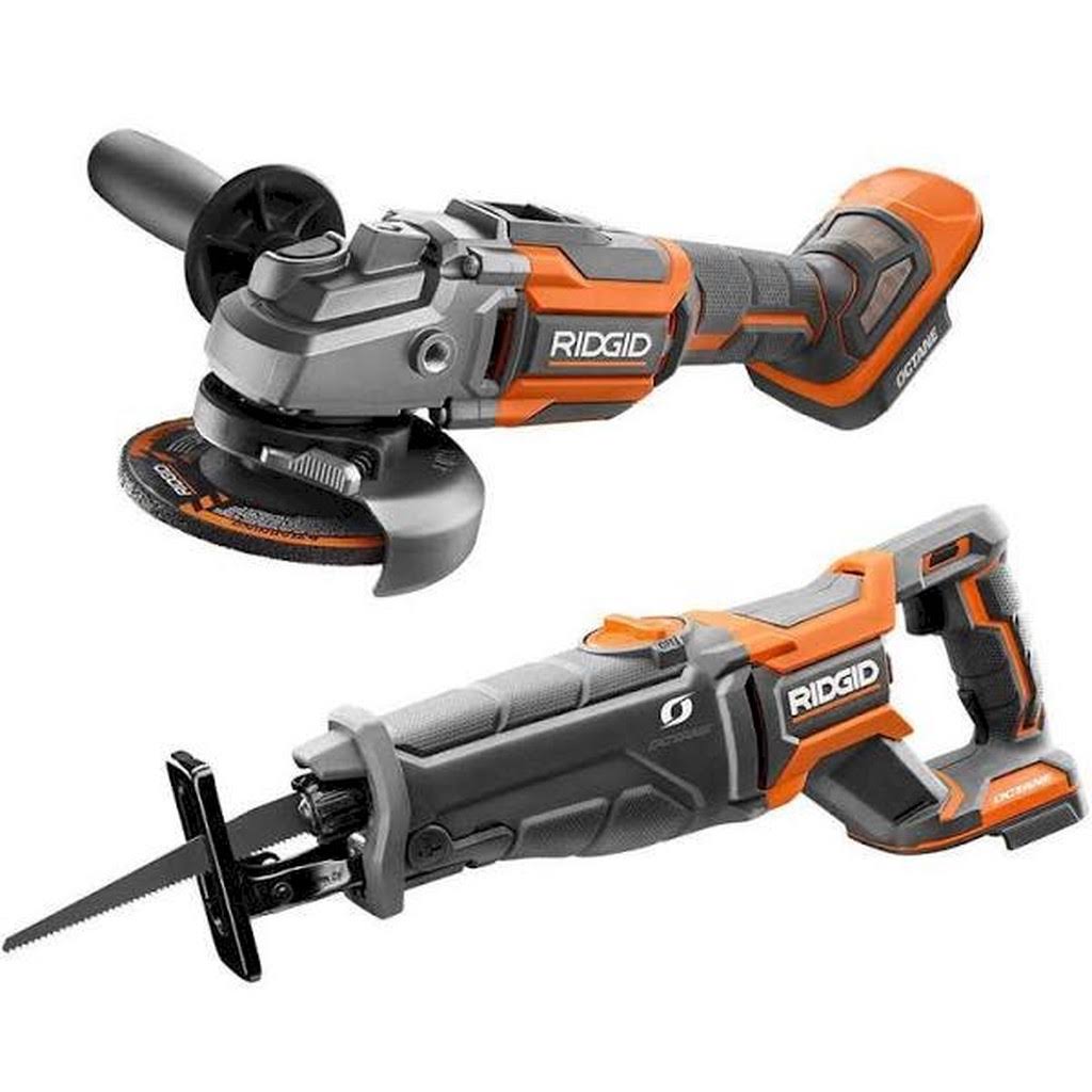 18V Cordless 2-Tool Combo Kit with Brushless Reciprocating Saw and Angle Grinder G424334