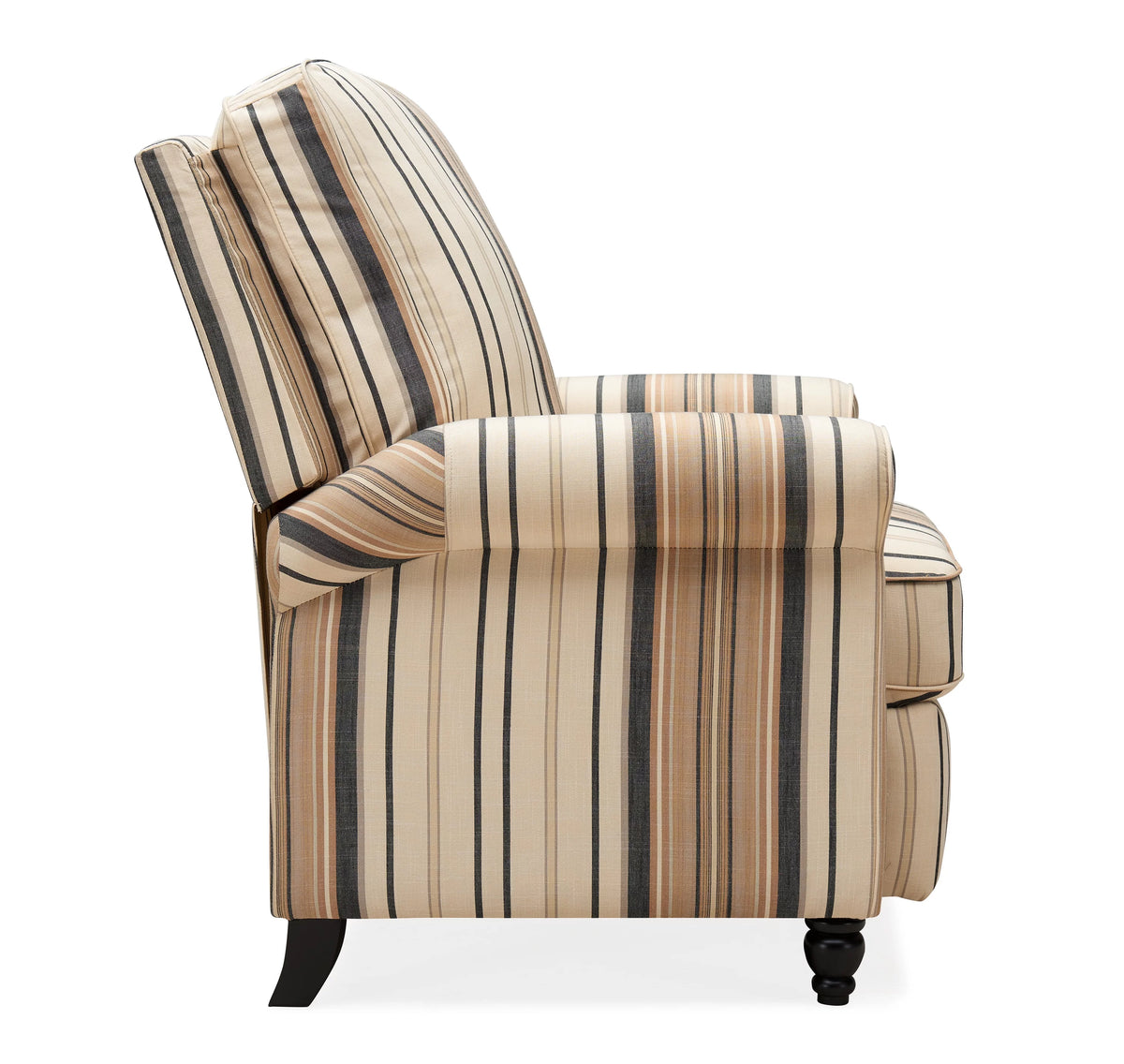 Brown and Black Woven Stripe Recliner Chair I9687
