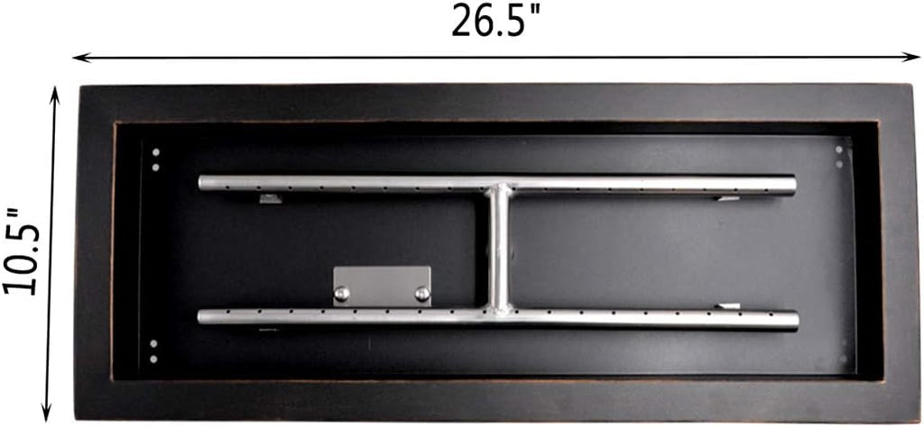 Black Dual Burner Fire Pit Pan and Burner E1659