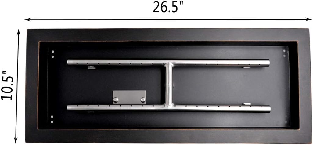 Black Dual Burner Fire Pit Pan and Burner E1659