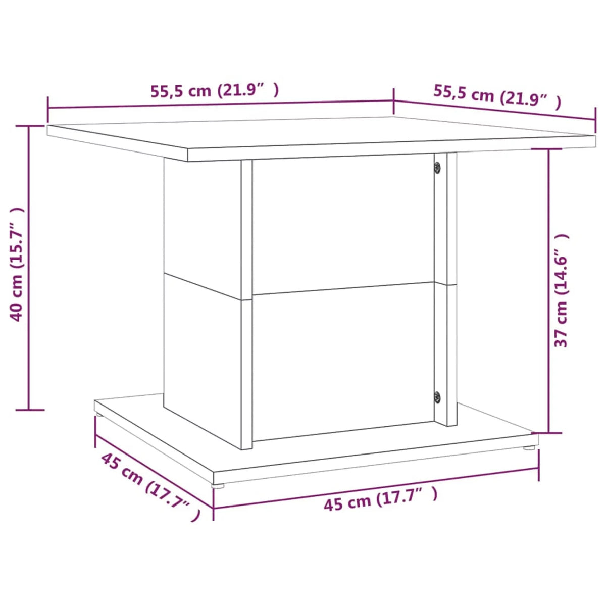 Brown Oak Engineered Wood Coffee Table N111