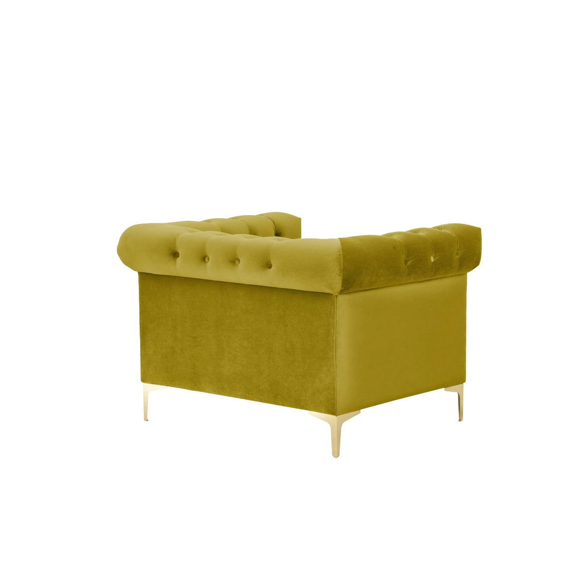 Cognac Velvet Button Tufted Club Chair M6666