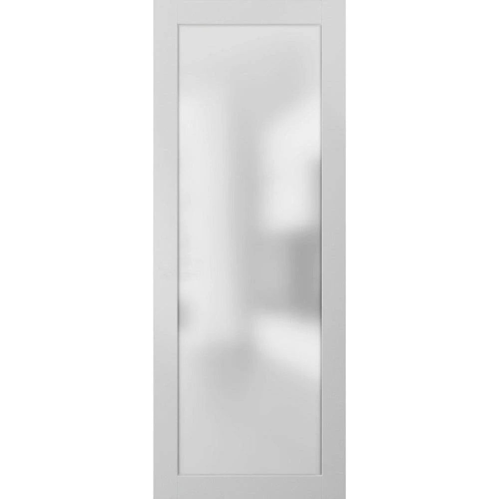Opaque Glass Door Panel Slab White O873483