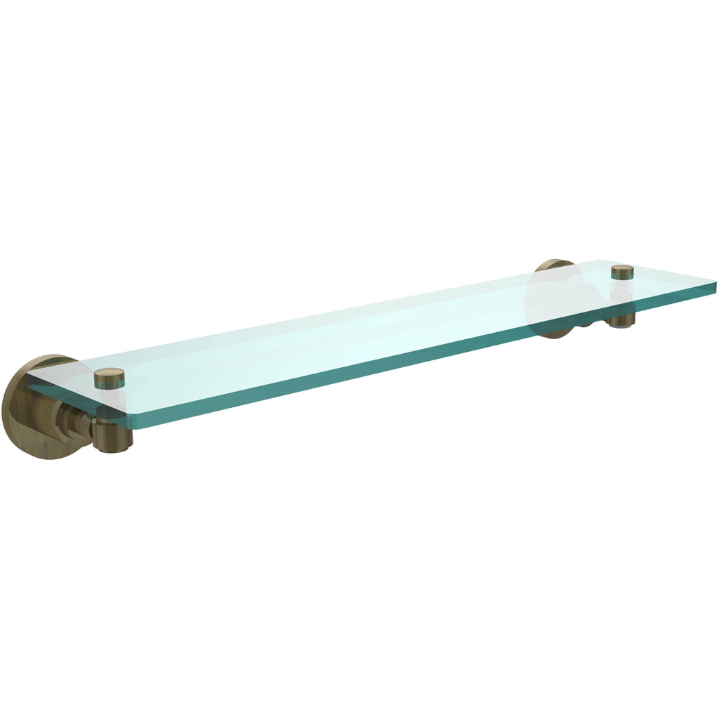 Glass Vanity Shelf with Beveled Edges Satin Nickel J547070