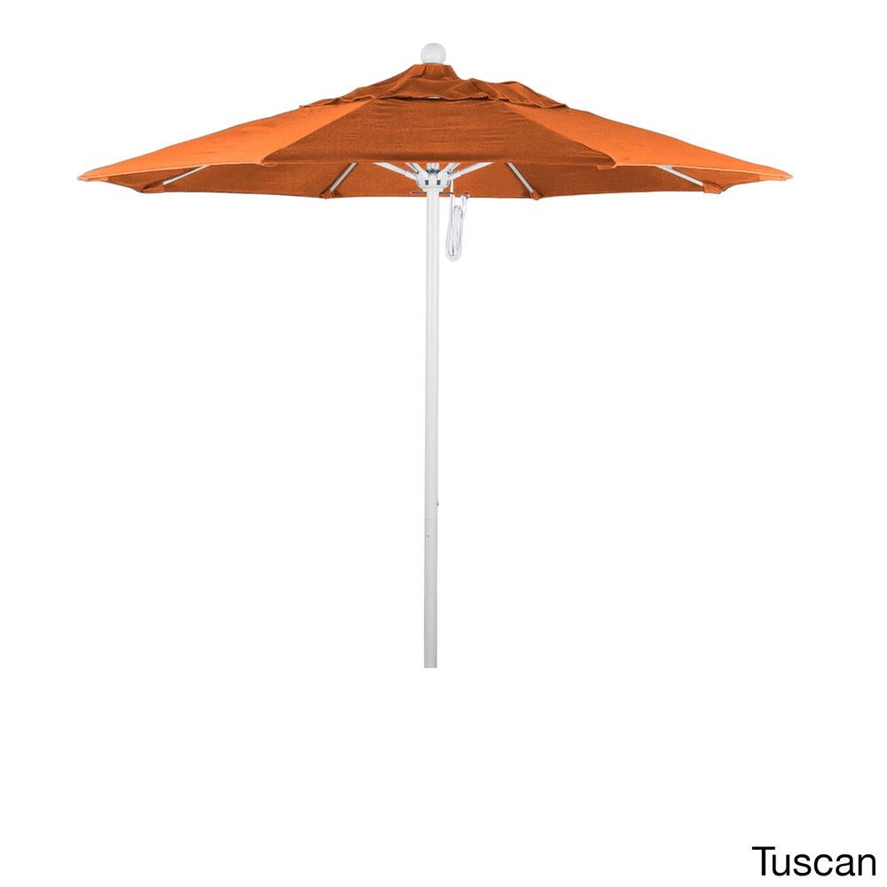 White 7.5 ft. Fiberglass Market Umbrella O425