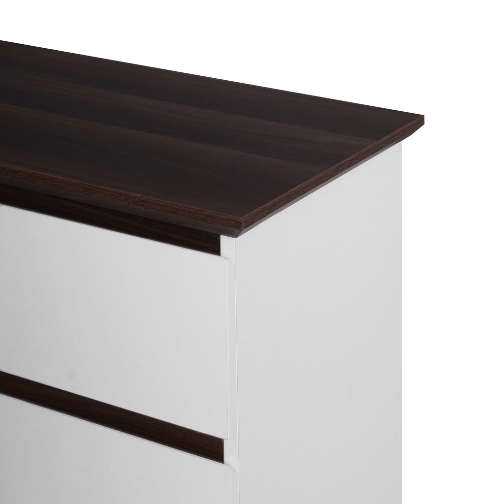 White 5-Drawer Dresser with Wood Top W8713