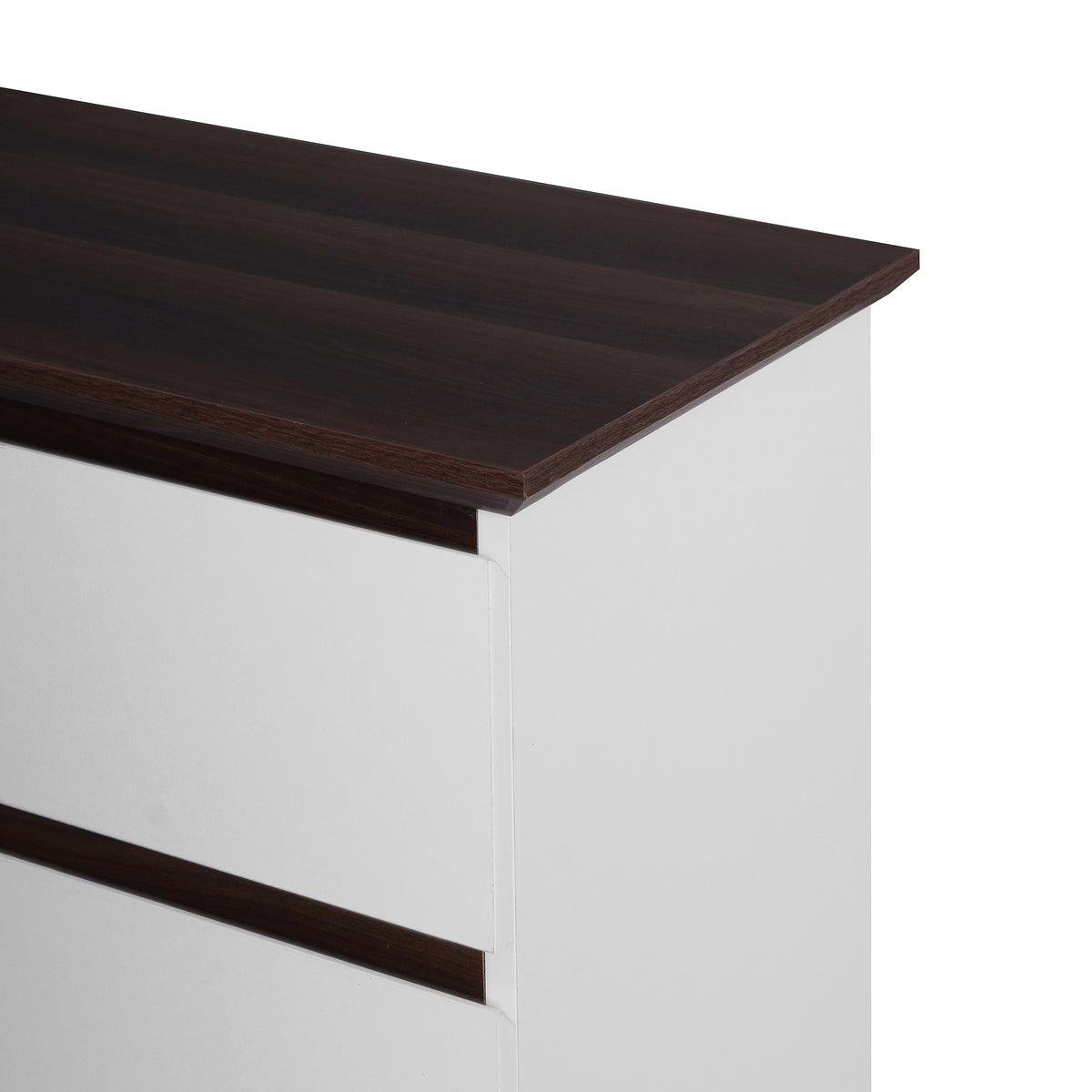 White 5-Drawer Dresser with Wood Top W8713