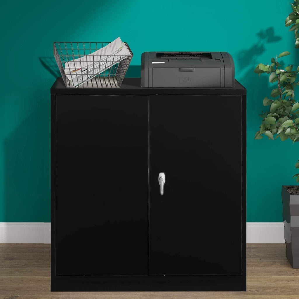Lockable Metal Storage Cabinet with 2 Adjustable Shelves P2010
