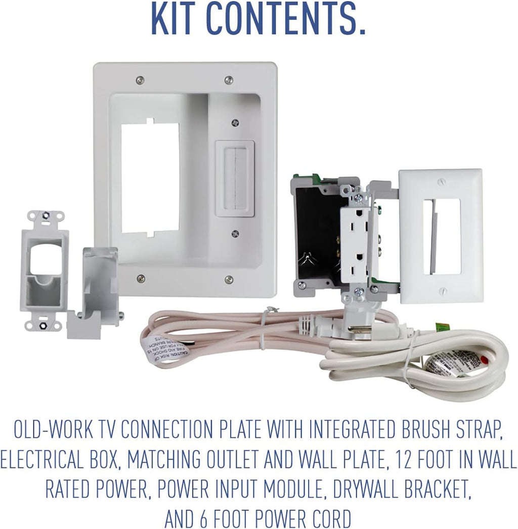 White TV Outlet Wall Kit E669