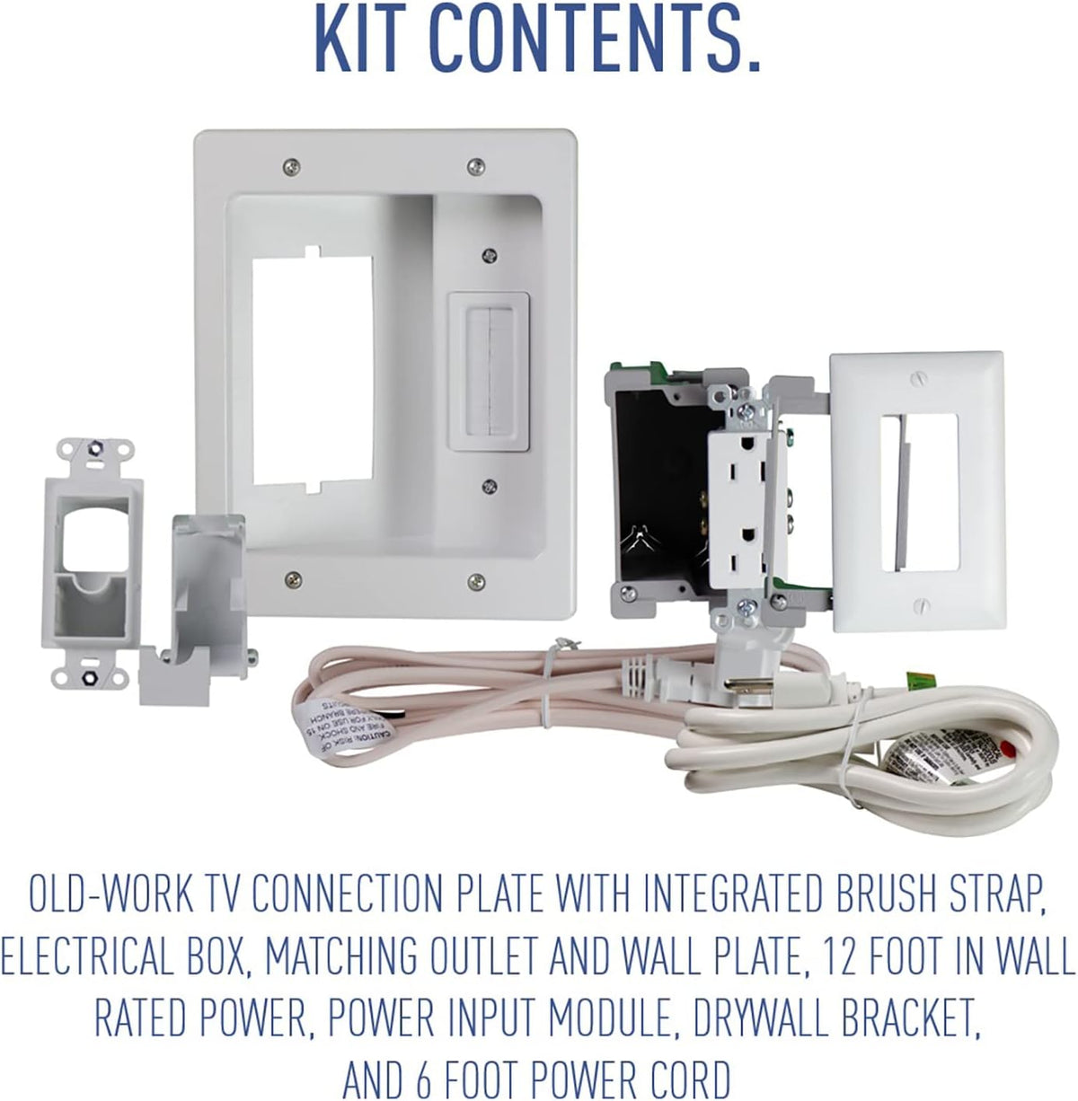 White TV Outlet Wall Kit E669
