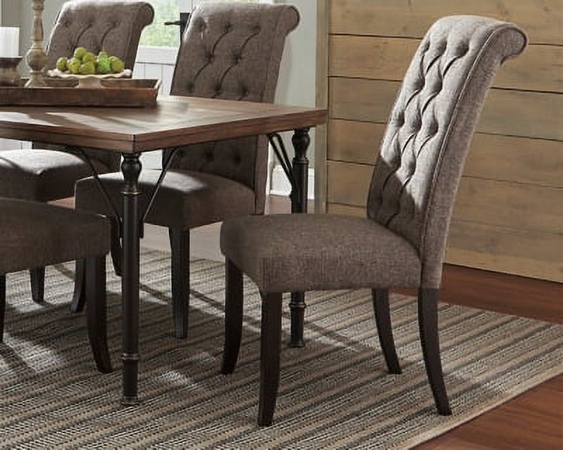 Brownish Gray Tufted Upholstered Armless Dining Chair, Set of 2 W53838