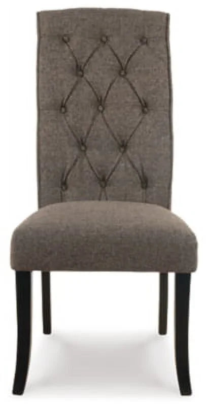 Brownish Gray Tufted Upholstered Armless Dining Chair, Set of 2 W53838
