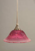 One Light Stem Mini-Pendant Brushed Nickel Finish with Wine Crystal Glass O568936