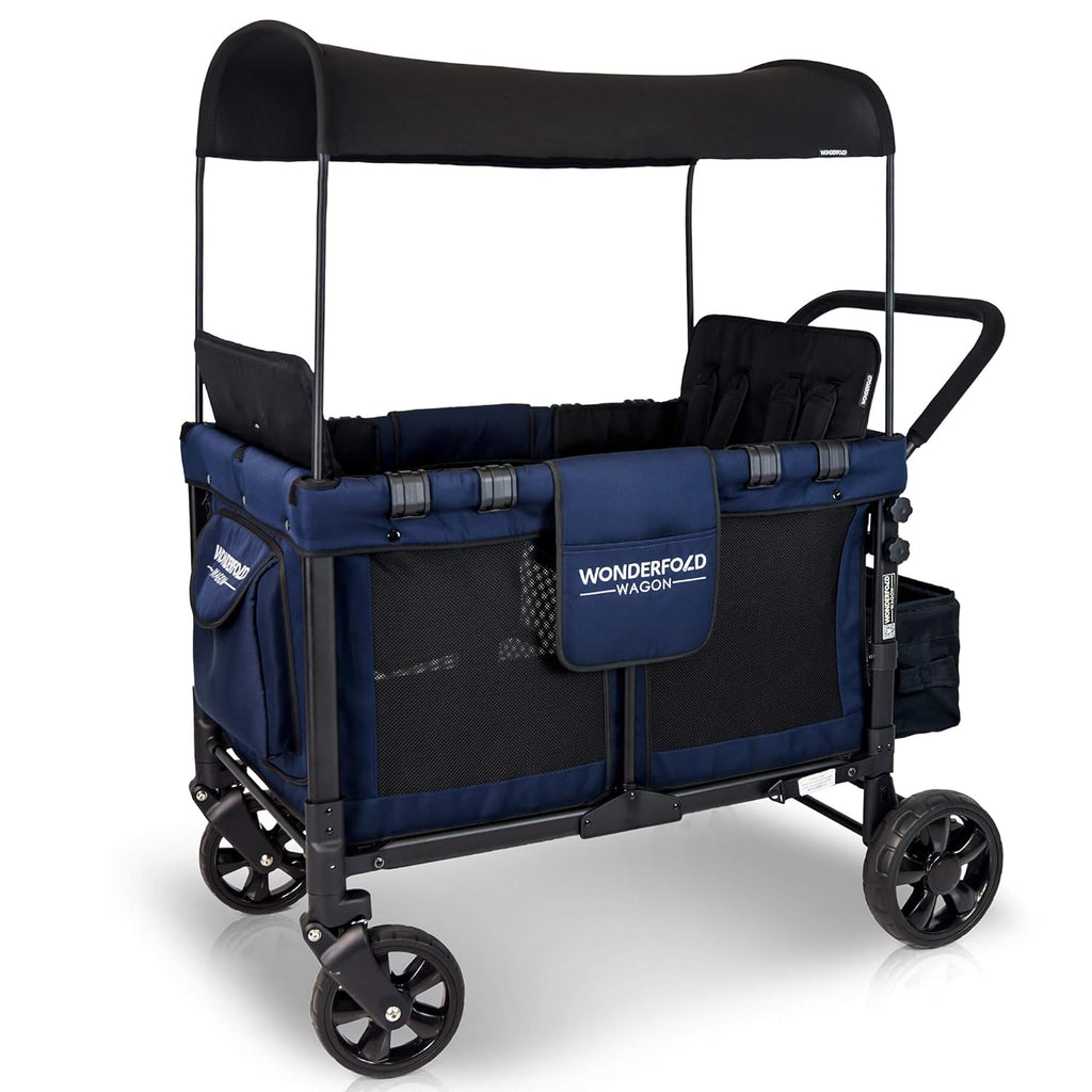 4 Seater Quad Stroller Wagon with Removable Raised Seats, Gray B581