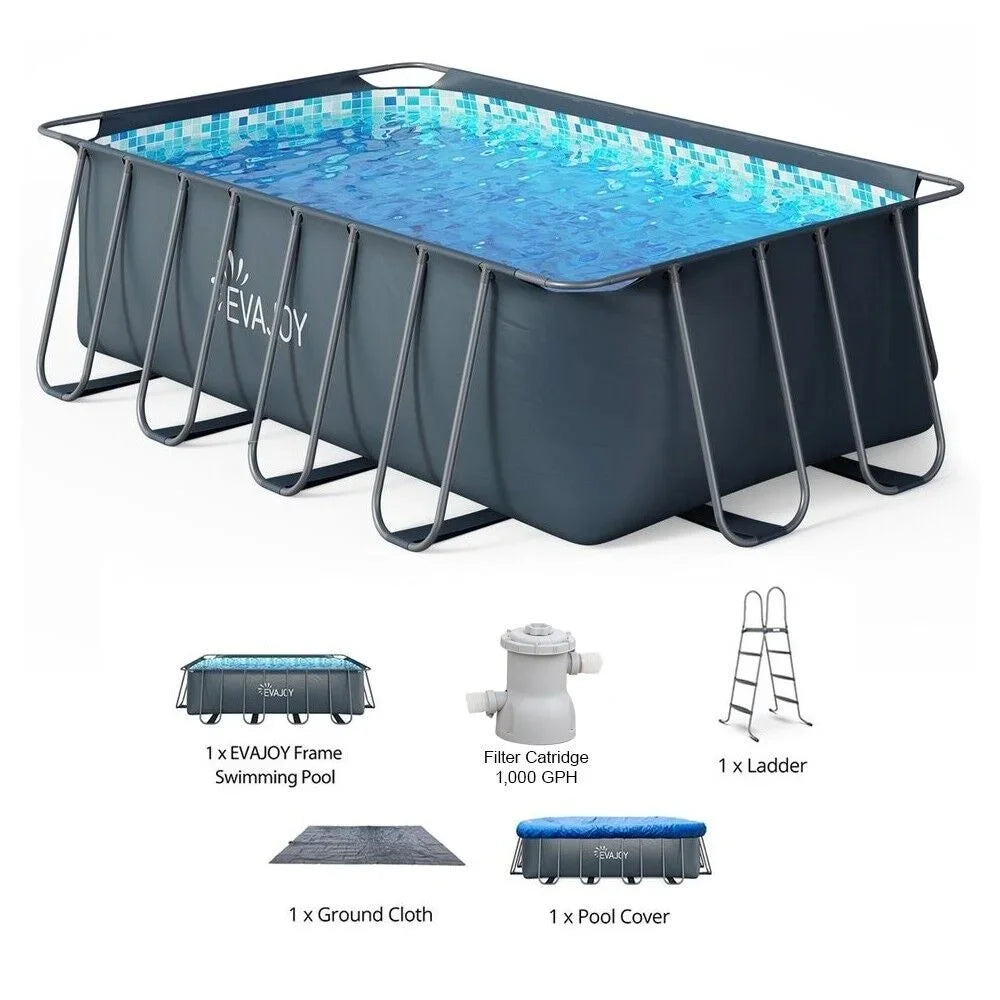 Rectangle Metal Frame Above Ground Swimming Pool T7280
