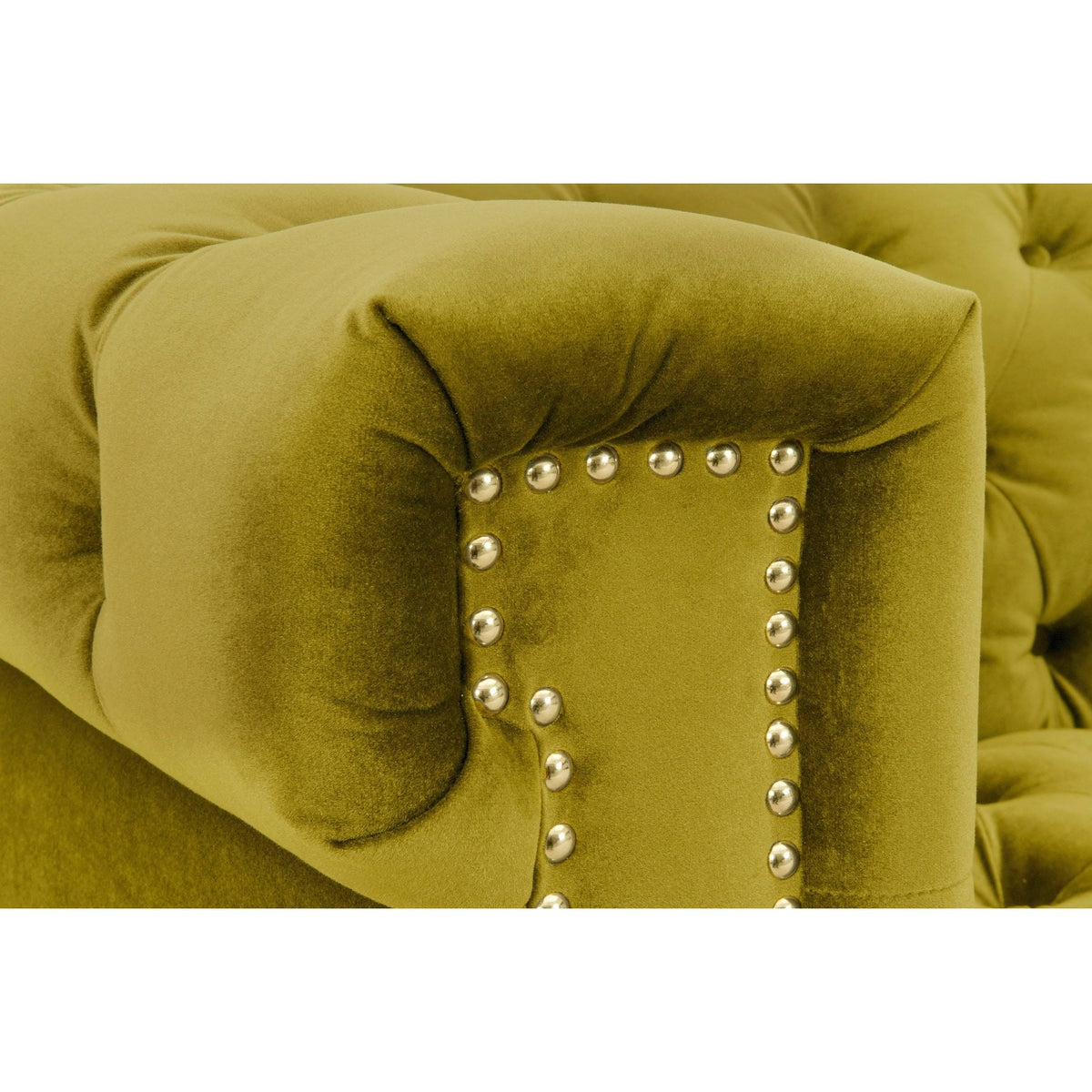 Cognac Velvet Button Tufted Club Chair M6666