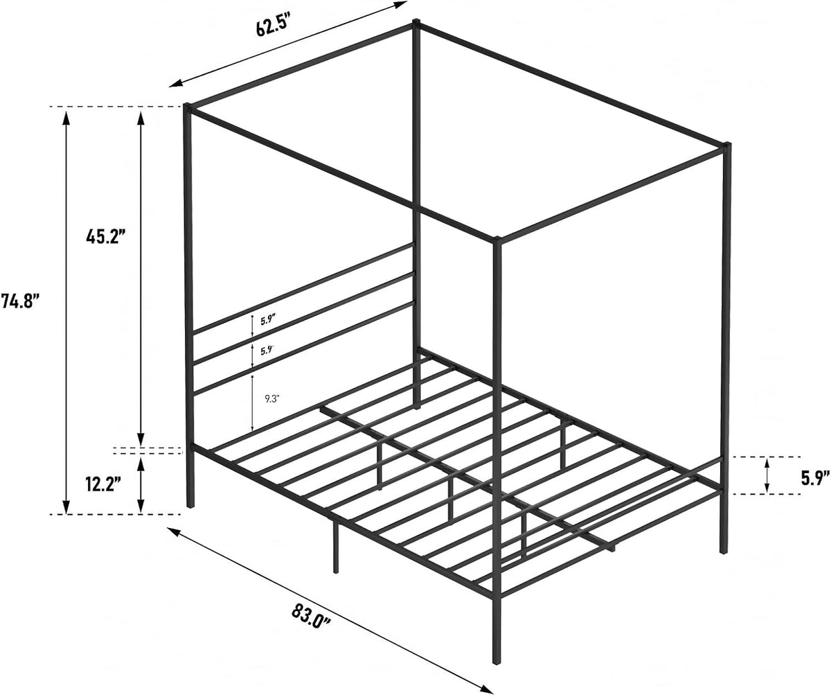 Queen Metal Canopy Bed Frame N960