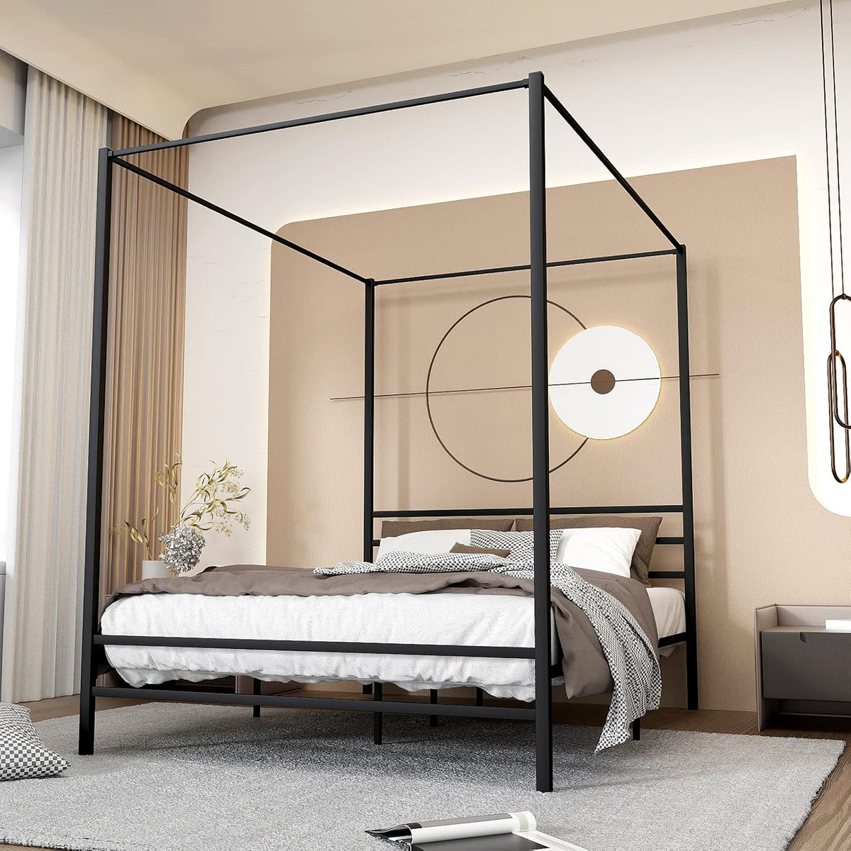 Queen Metal Canopy Bed Frame N960