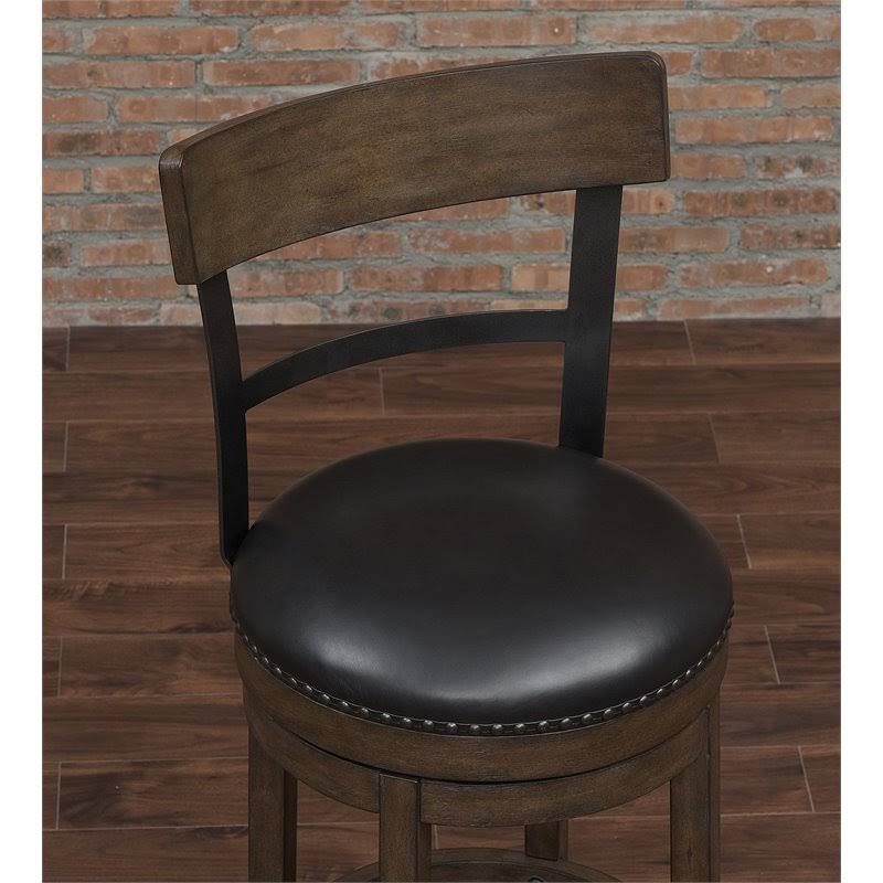 Swivel Tall Bar Stool in Washed Brown and Black Q551908