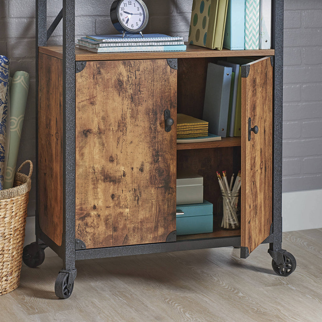 Rustic Bookcase with Doors I592779