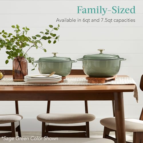 7.5 Quart Enamel Cast-Iron Round Dutch Oven J60741