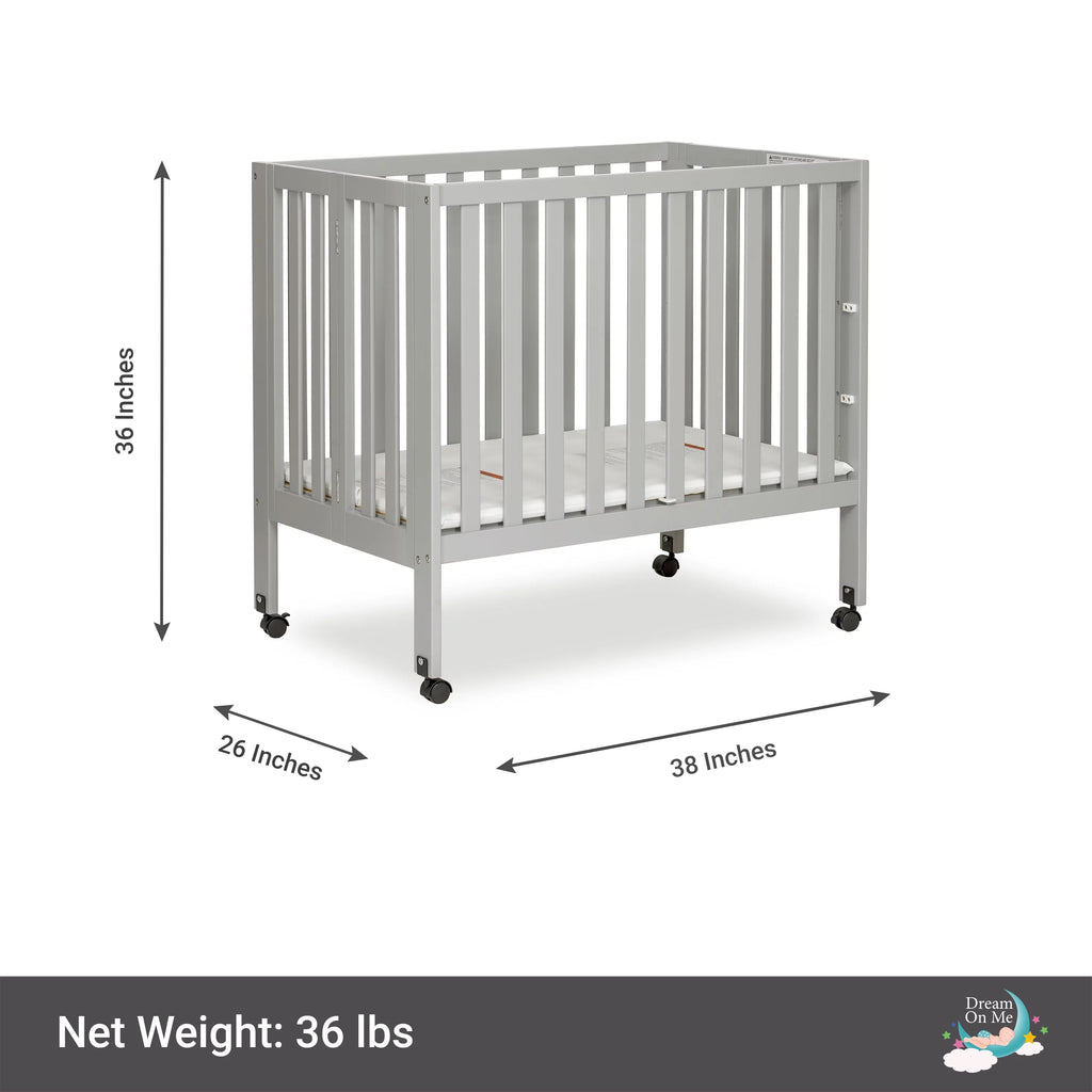 Pebble Grey Folding Crib K120