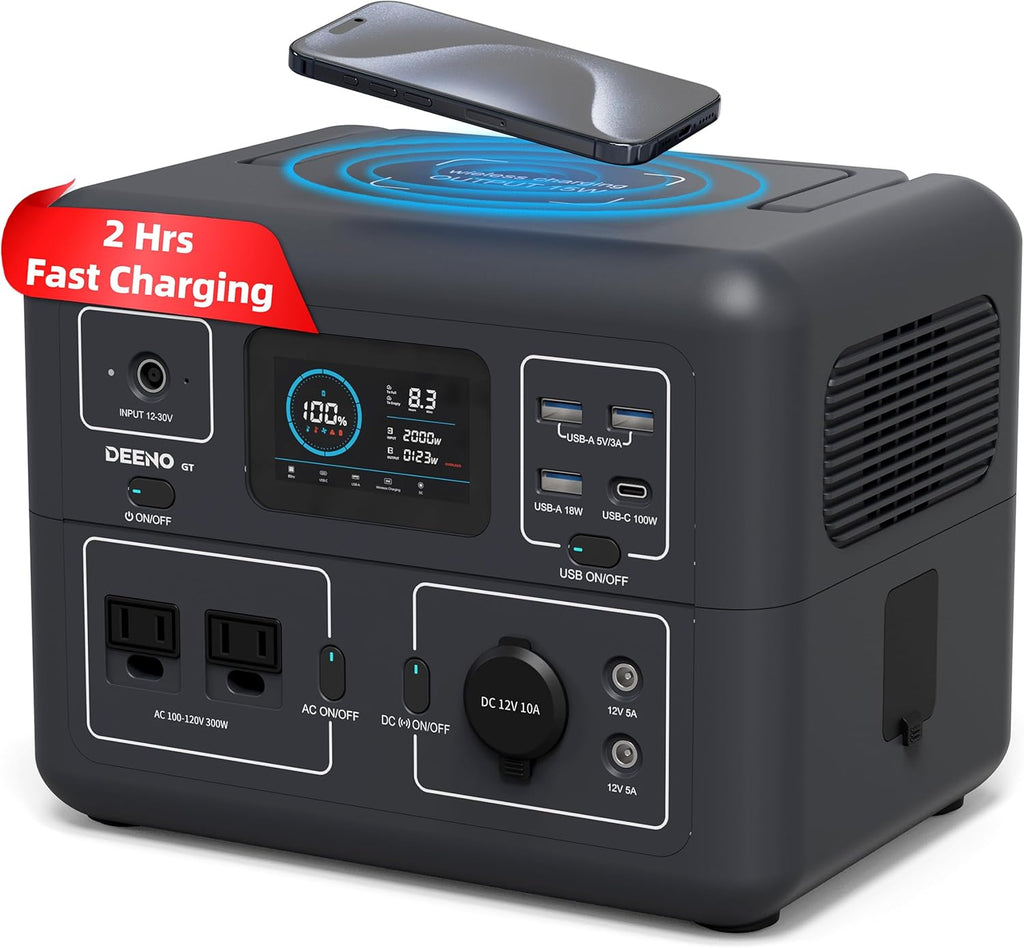 300W 268Wh LiFePO4 Portable Power Station with Dual AC Outlets X946922