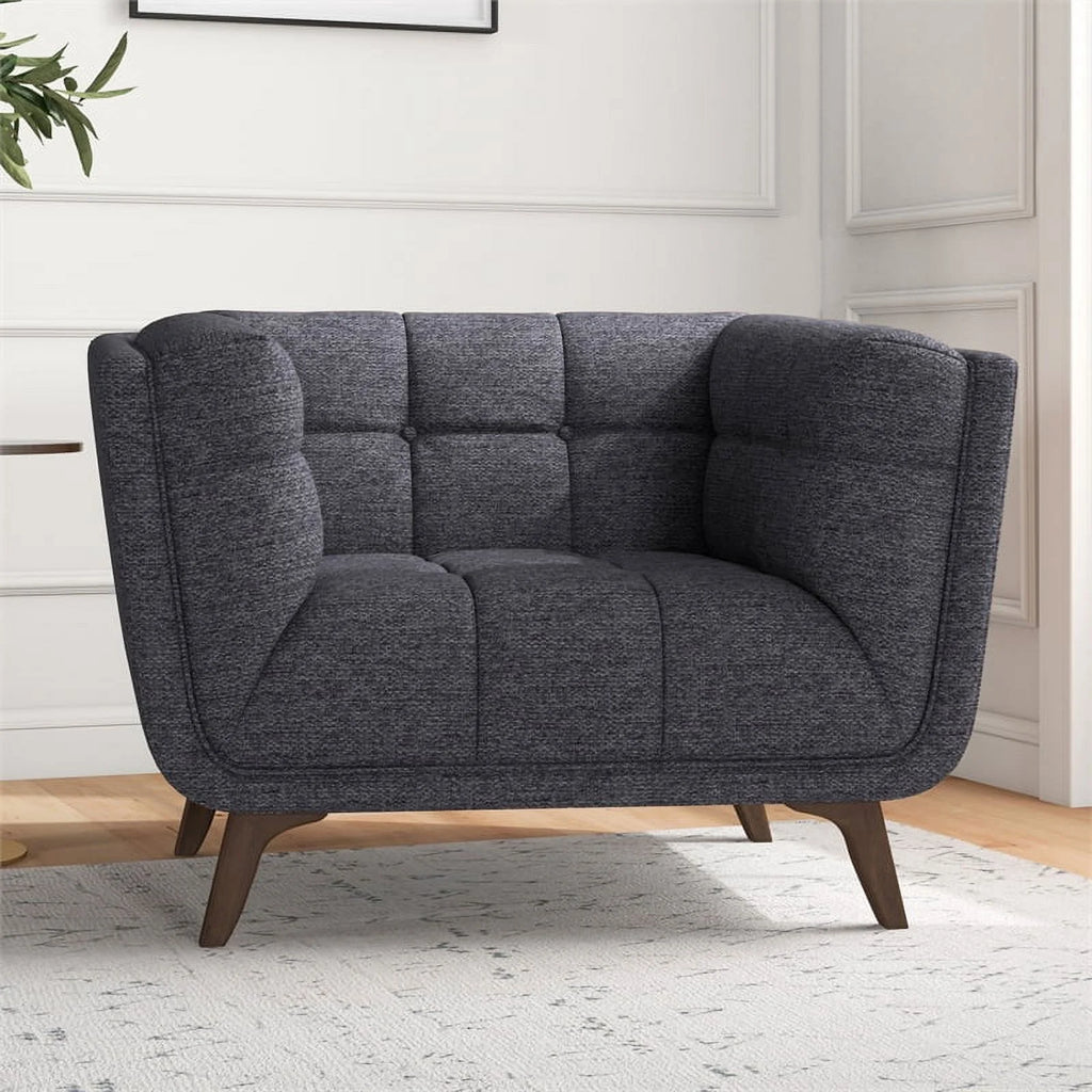 Mid Century Modern Fabric Accent Chair in Gray V549686