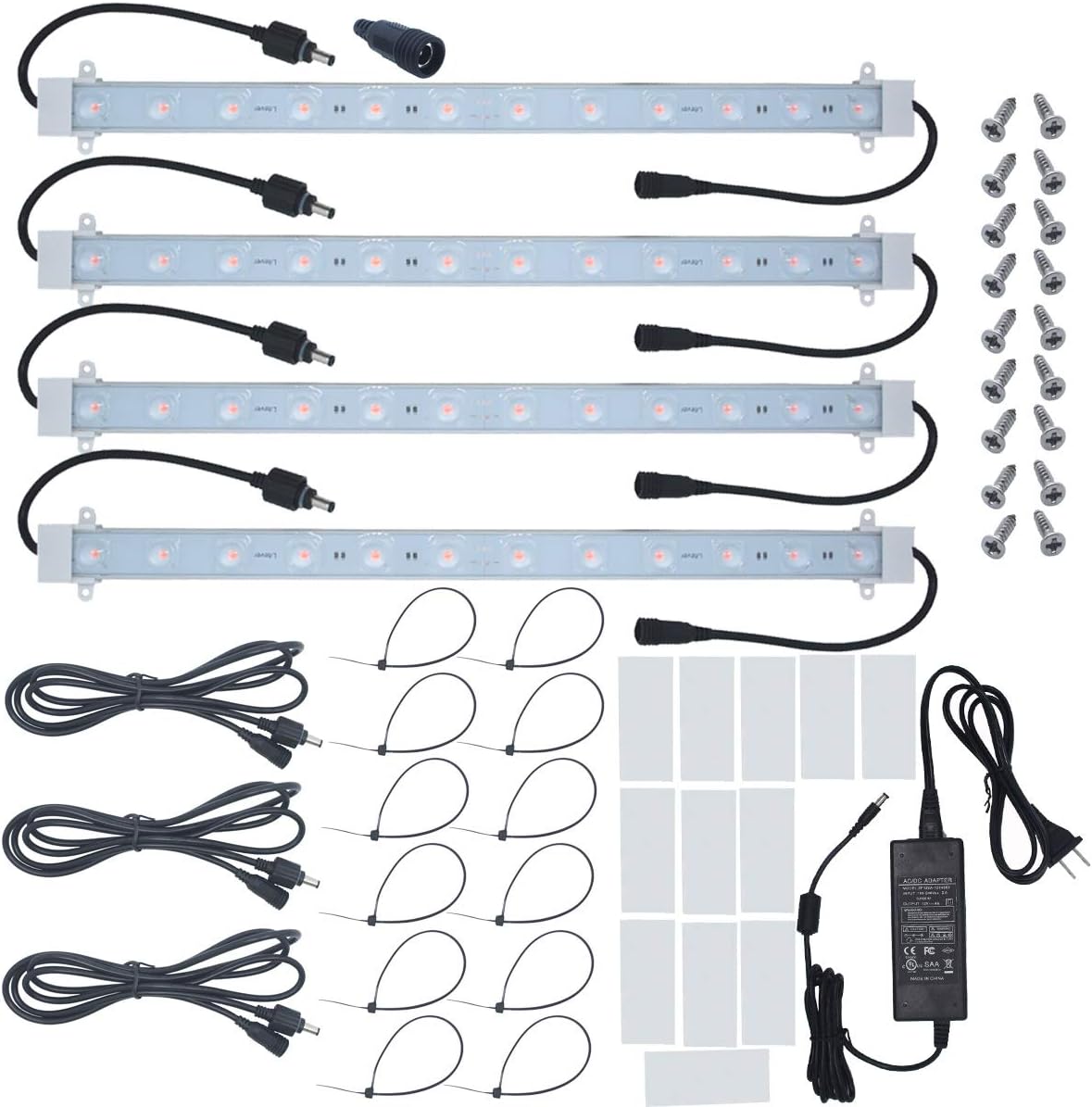 4 pcs 16 Inches LED Grow Light Strips with Extension Cables C96045