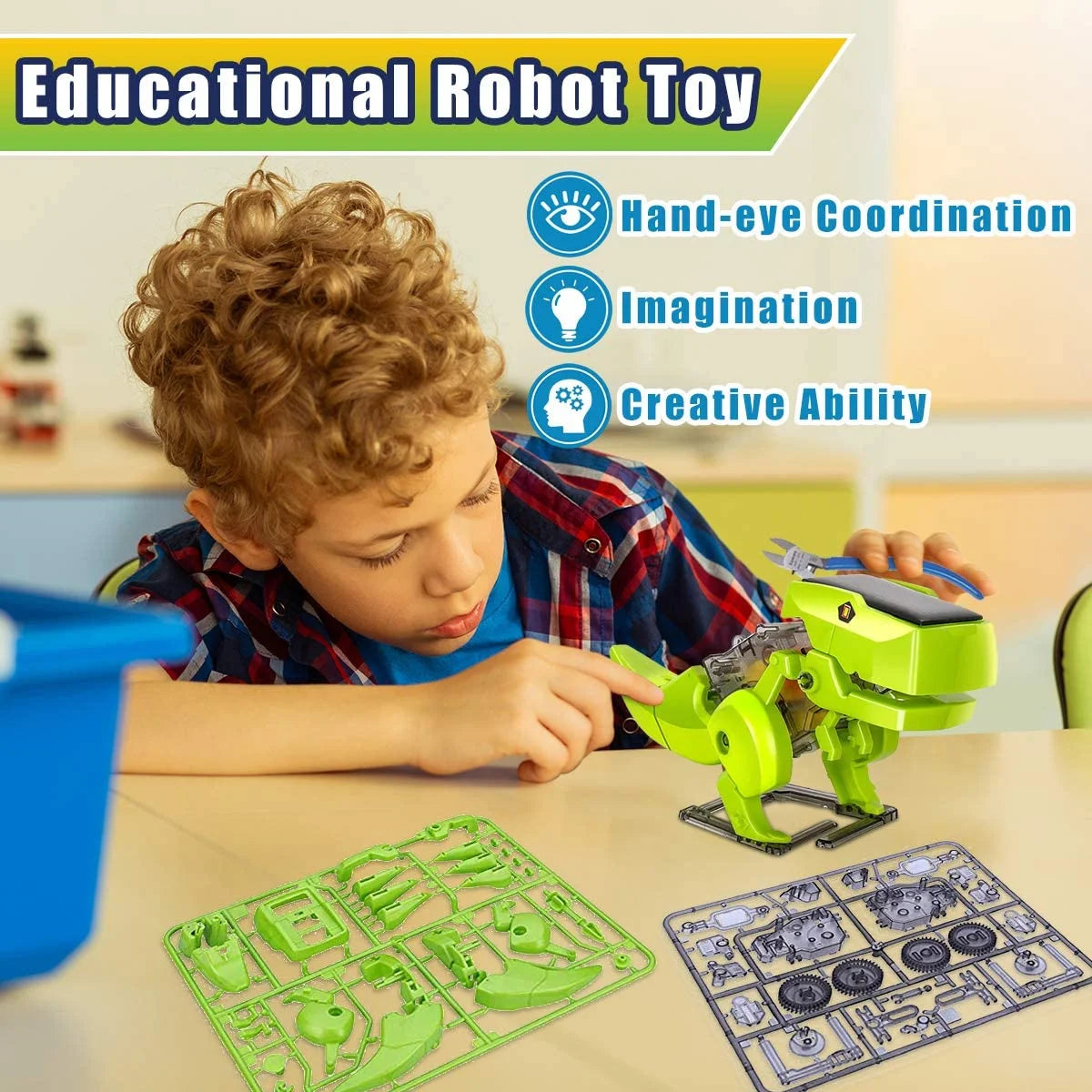 STEM Robots Building Educational Toys Science Kit 3 in 1 Solar Dinosaur Desk Robot C967