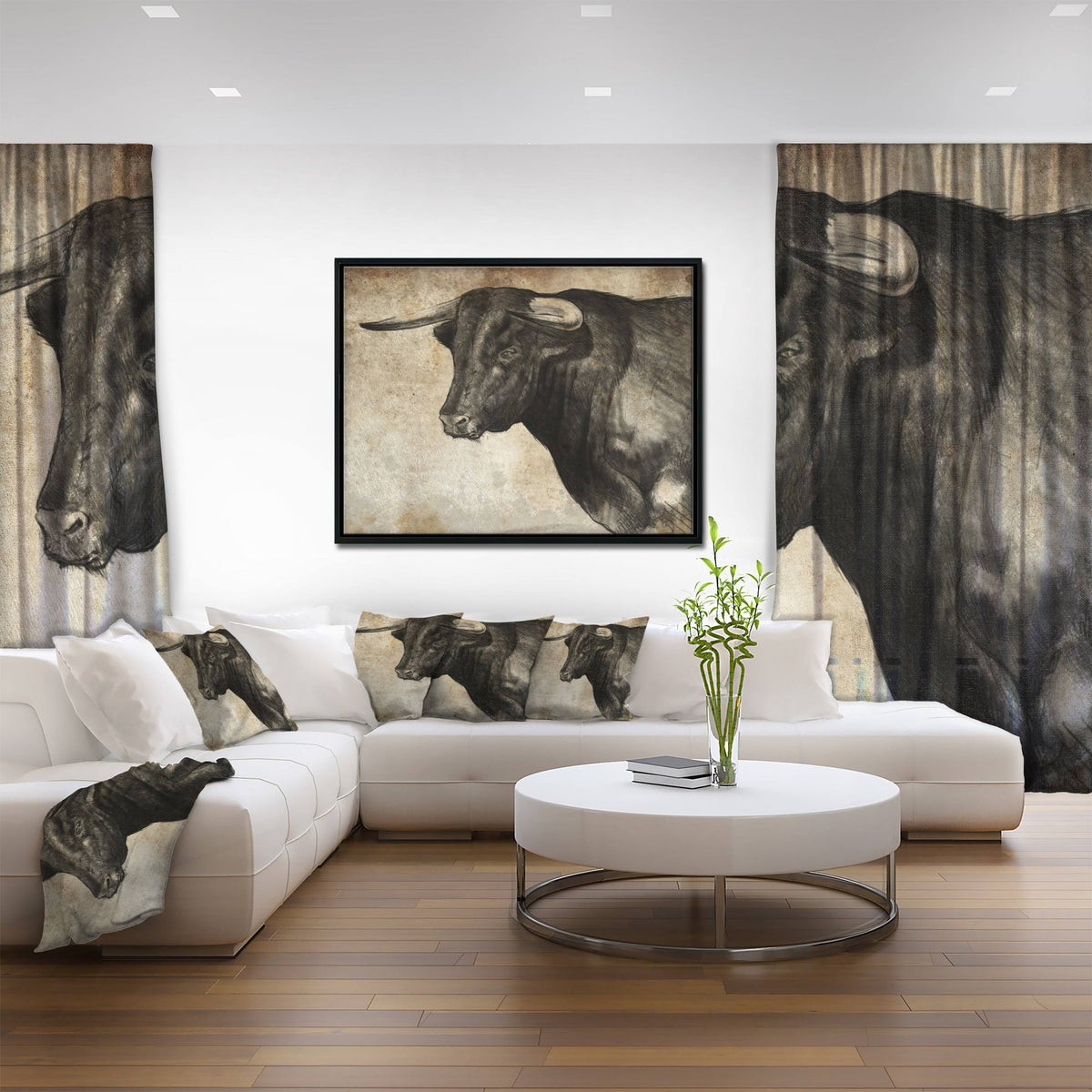 Multi Color Framed Canvas Animal Art Q5614